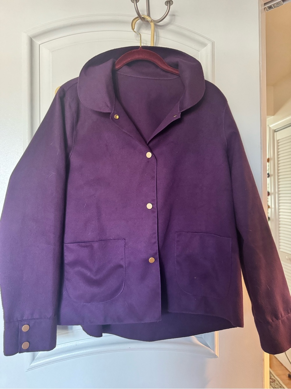 Women's Purple Snap-Front Jacket lightweight Size M  Size 8